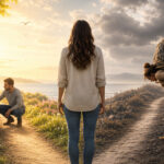 From fixer to healer, woman standing at a crossroads to carrying the weight of others on her shoulders or healing others