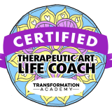 Certified Therapeutic Art Life coach Transformation Academy badge